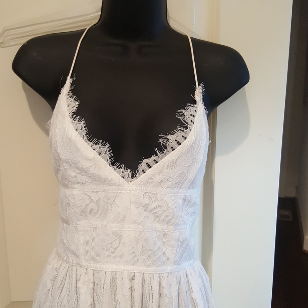 Gorgeous white eyelash lace Two Sisters Dress